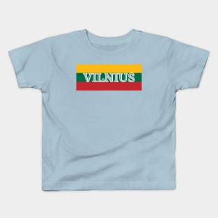 Vilnius City in Lithuania Flag Colors Stripes Kids T-Shirt